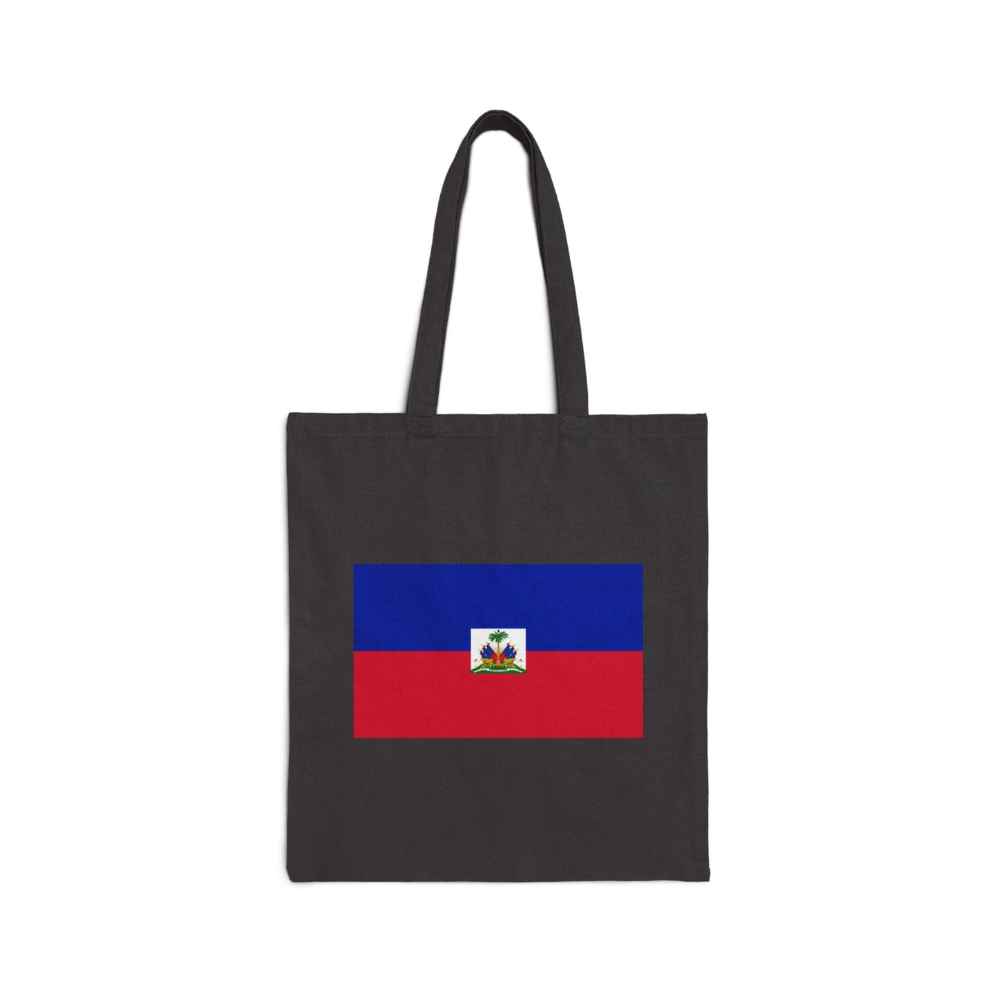 Haitian Flag Cotton Canvas Tote Bag - Eco-Friendly Reusable Shopping Bag