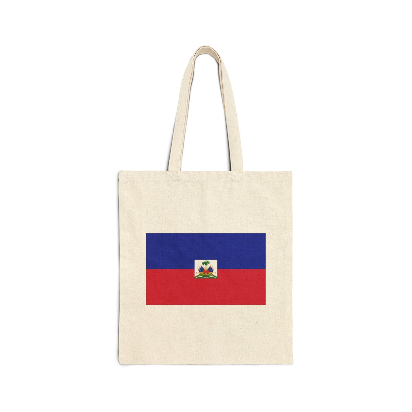Haitian Flag Cotton Canvas Tote Bag - Eco-Friendly Reusable Shopping Bag