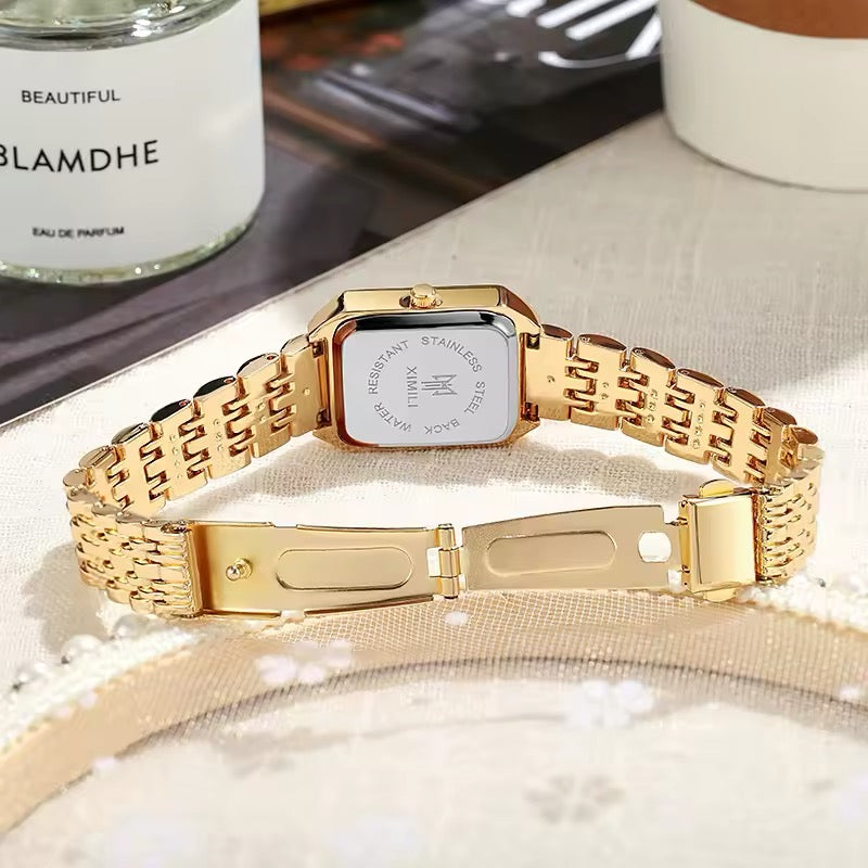 Stainless Steel Strap Quartz Wristwatch for Women