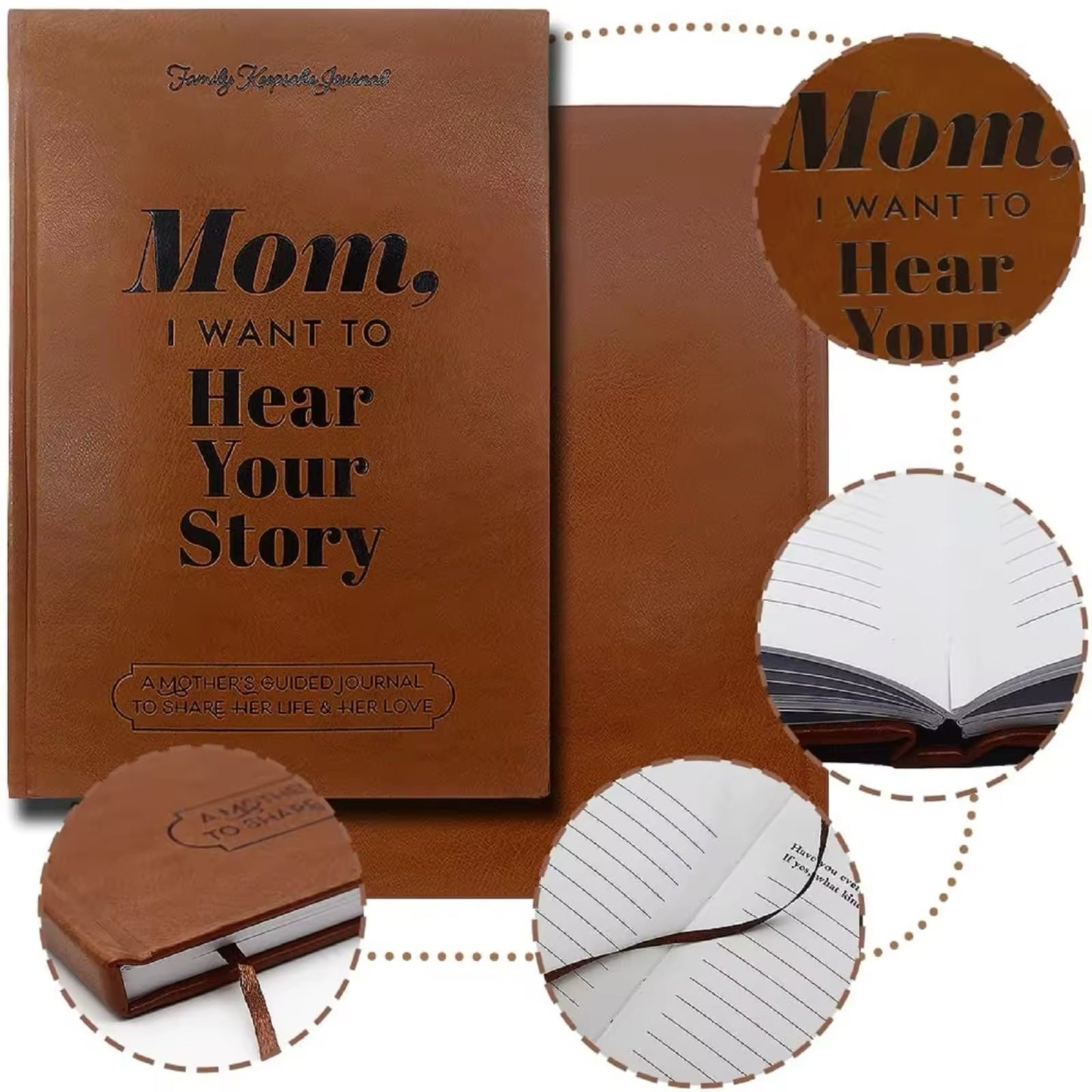 Mom, I want to hear your story, Mom's guide journal to share her thoughts and memories
