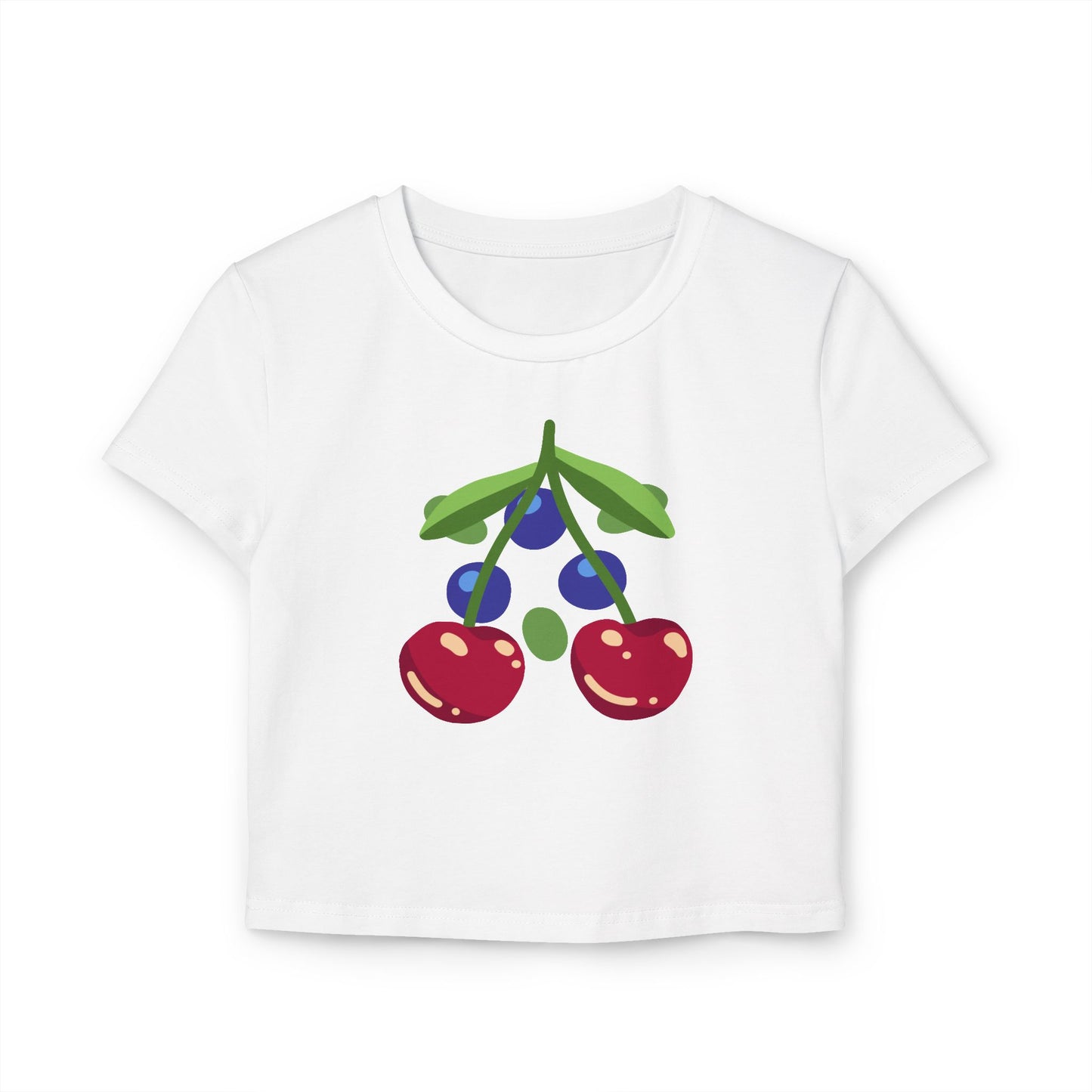 Cute Cherry Print Women's Baby Tee -