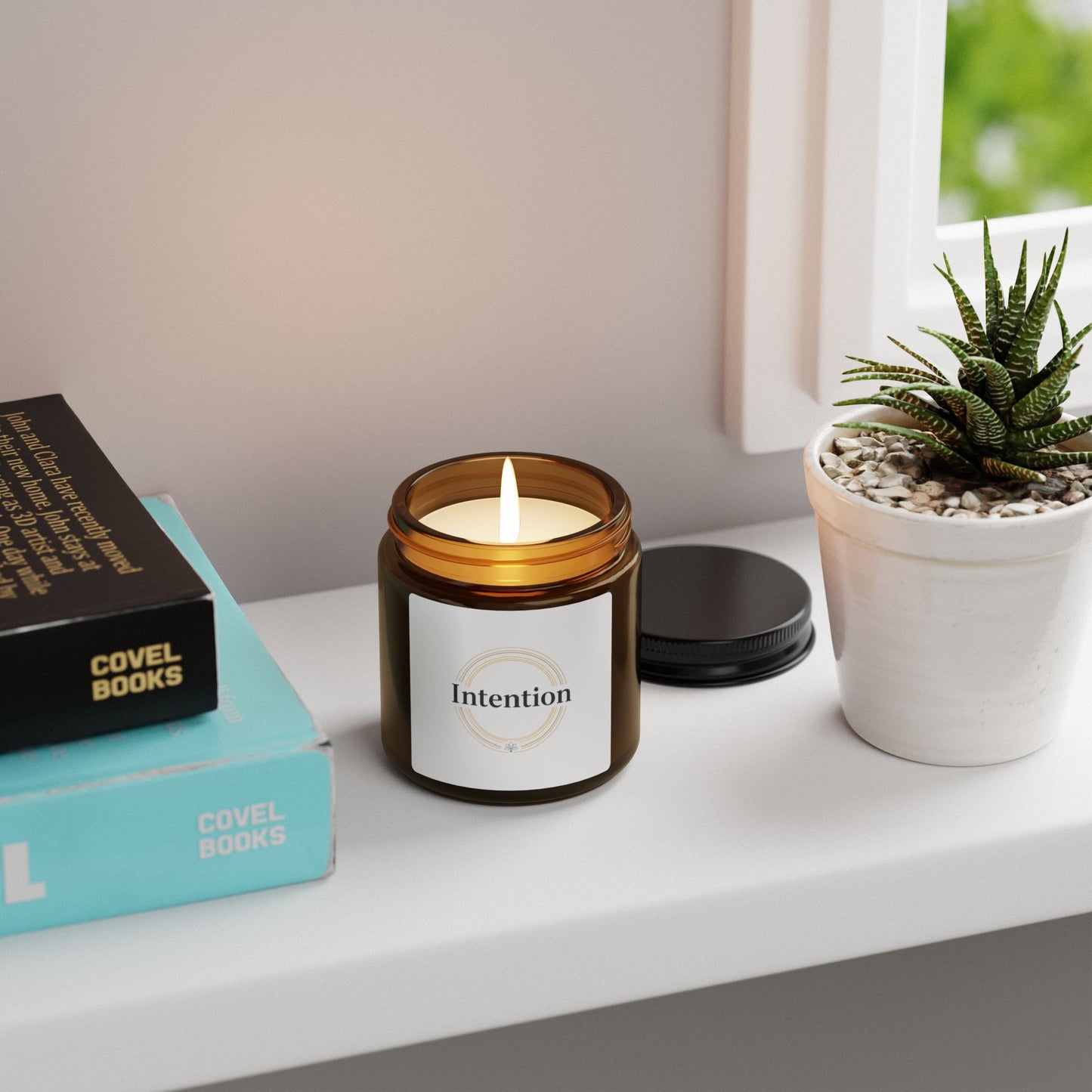 Intention Scented Soy Candle — Amber Jar (Multi-Size)