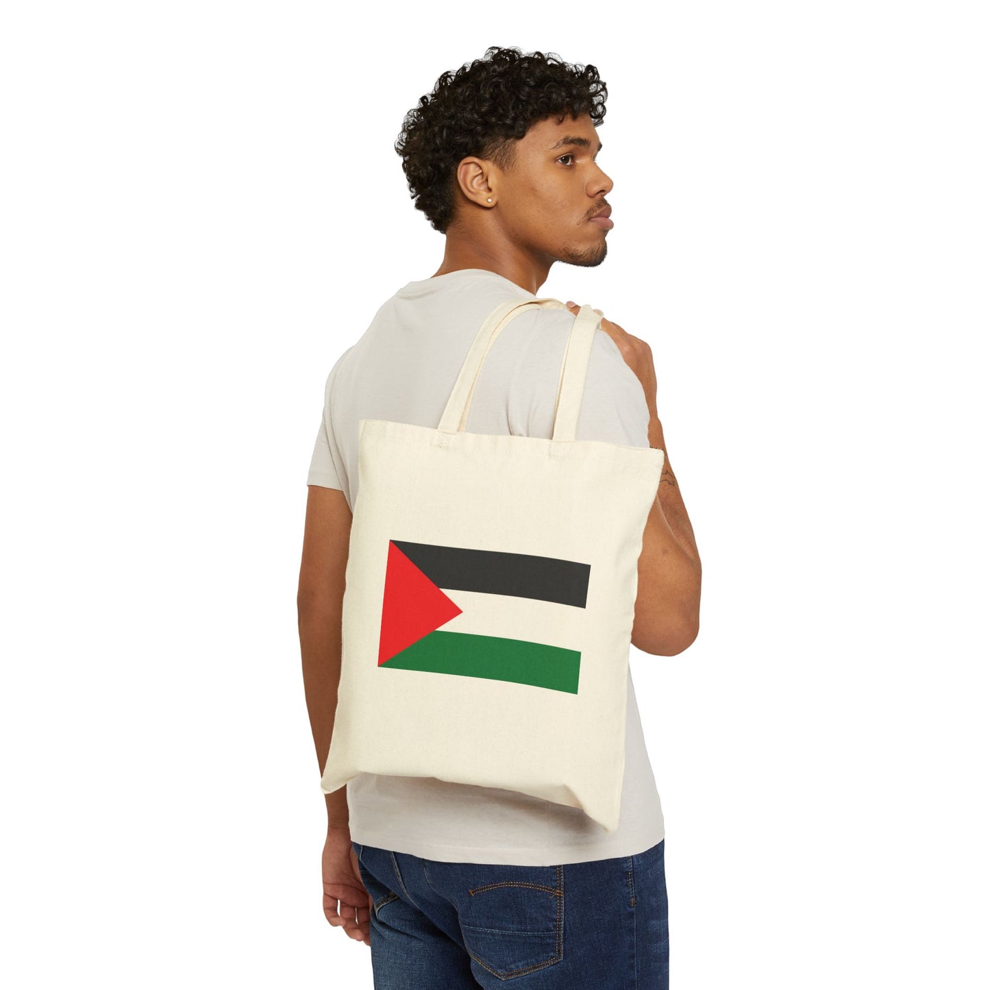 Palestinian Flag Cotton Canvas Tote Bag, Eco-Friendly Bag, Reusable Shopping Tote, Gift for Activists, Sustainable Fashion
