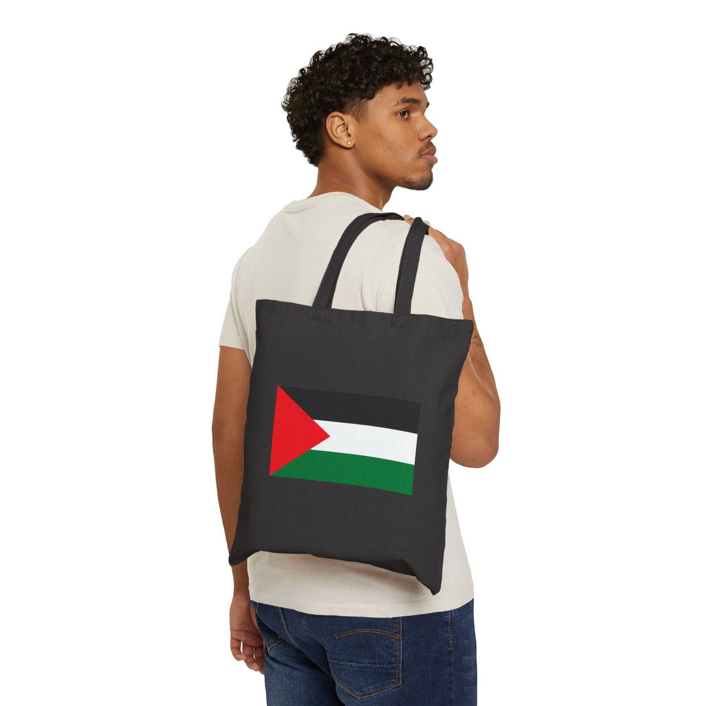 Palestinian Flag Cotton Canvas Tote Bag, Eco-Friendly Bag, Reusable Shopping Tote, Gift for Activists, Sustainable Fashion