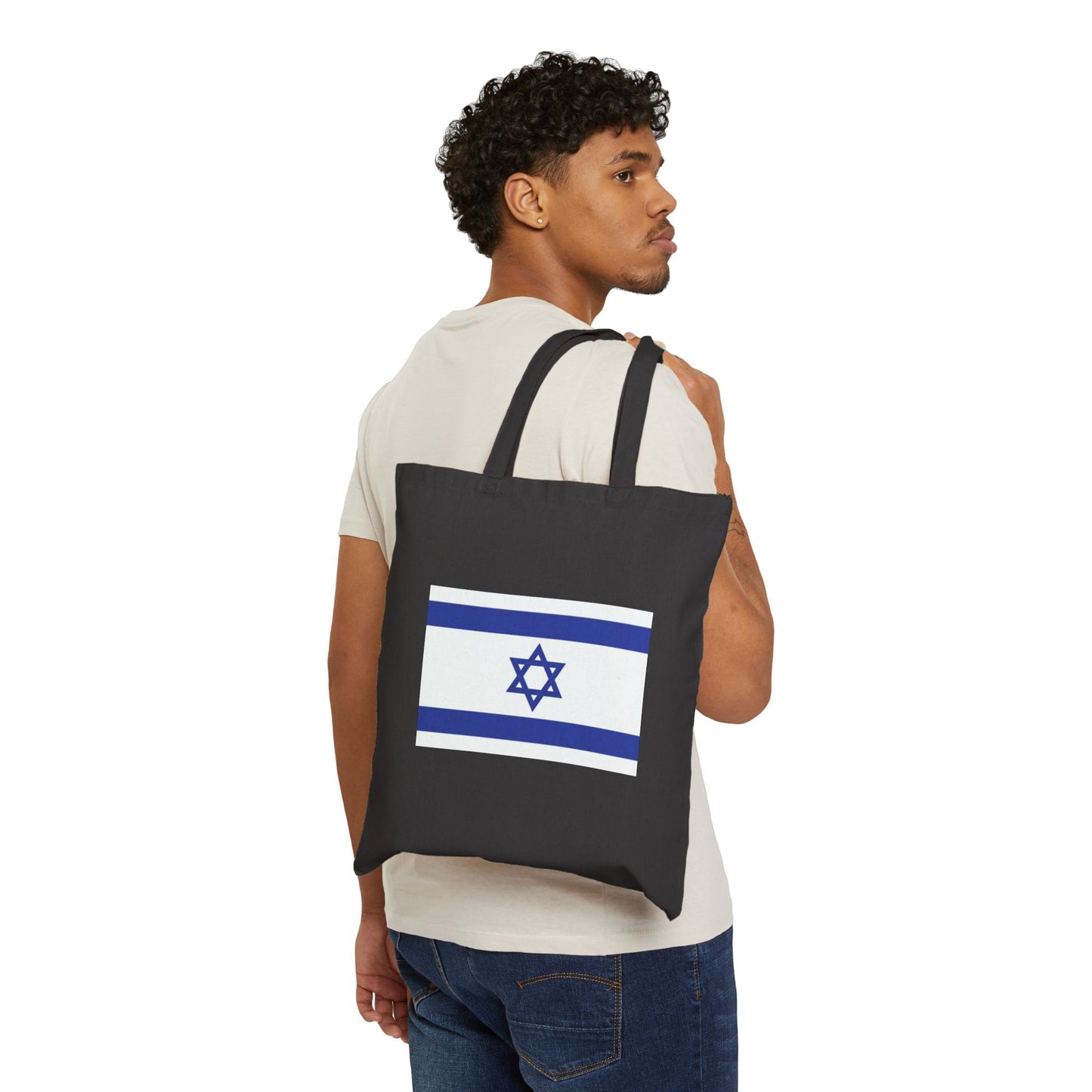 Stylish Cotton Canvas Tote Bag with Israeli Flag | Eco-Friendly Shopping Bag, Beach Tote, Gift Bag, Reusable Grocery Tote, Travel Bag
