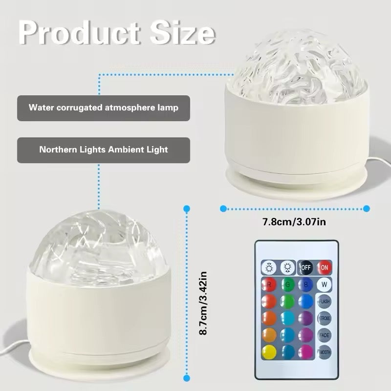 Northern Aurora & Water Ripple LED Night Light with Remote Control