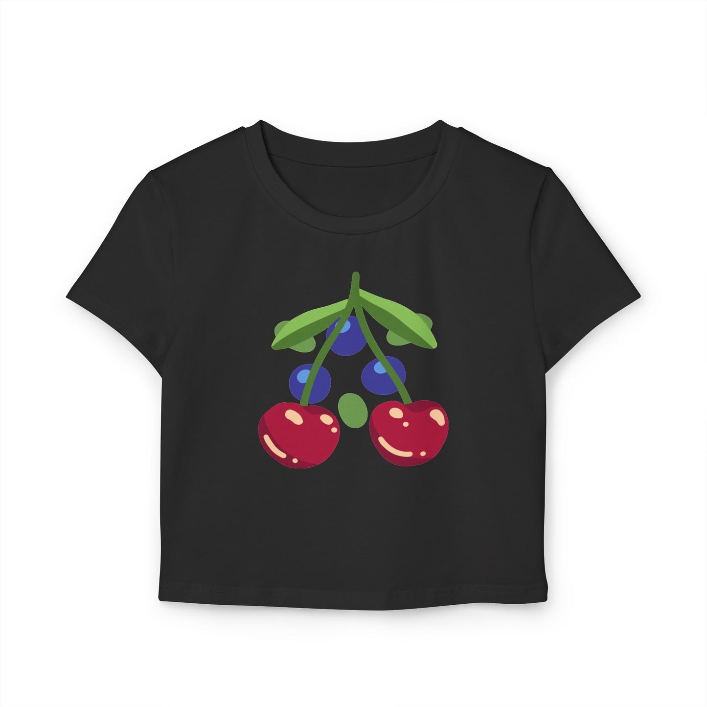 Cute Cherry Print Women's Baby Tee -