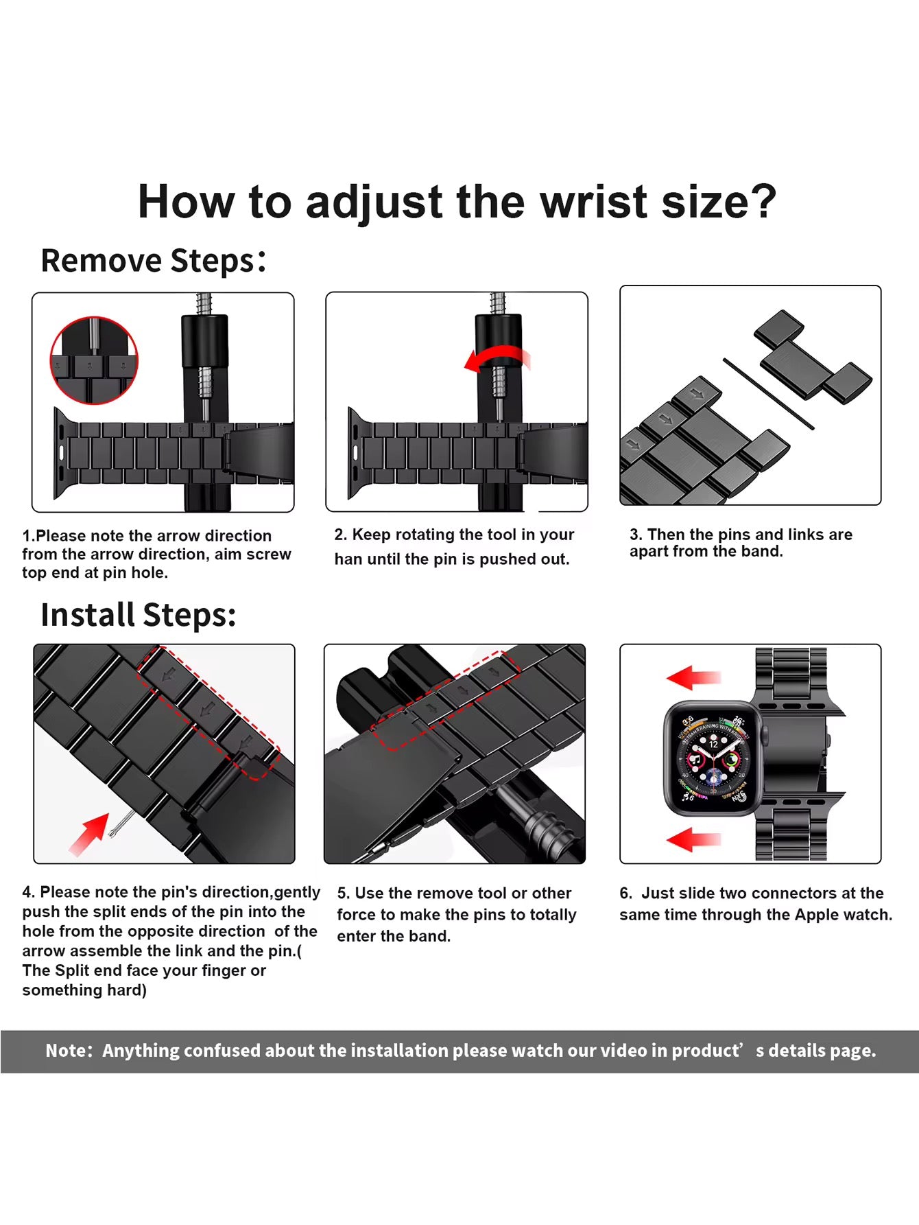 Stainless Steel Metal Strap for Apple Watch