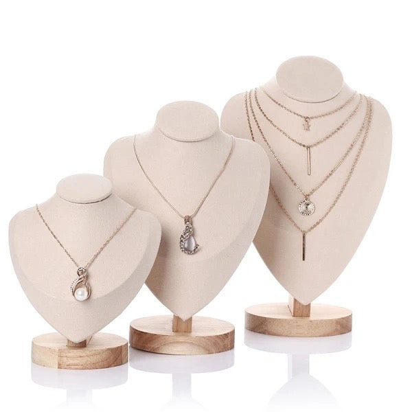 Velvet Jewelry Display Stand Pendant Organizer Necklace Mannequin