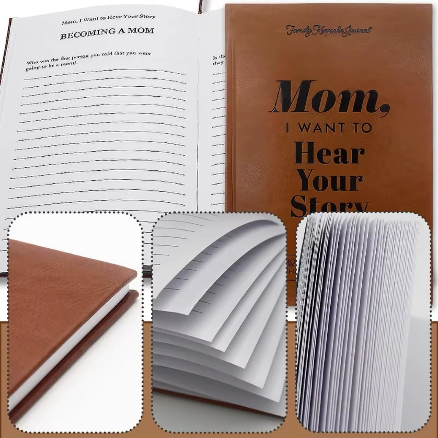 Mom, I want to hear your story, Mom's guide journal to share her thoughts and memories