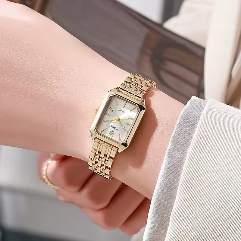 Stainless Steel Strap Quartz Wristwatch for Women