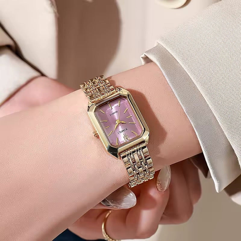 Stainless Steel Strap Quartz Wristwatch for Women