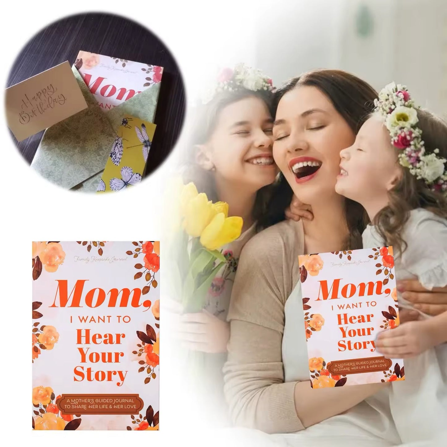 Mom, I want to hear your story, Mom's guide journal to share her thoughts and memories